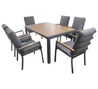 Norfolk Leisure Easton 6 Seater Metal Patio Set - Grey