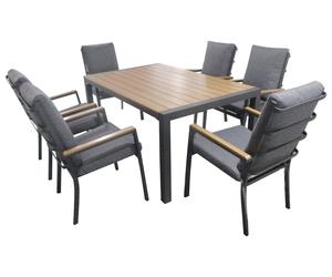 Norfolk Leisure Easton 6 Seater Metal Patio Set - Grey