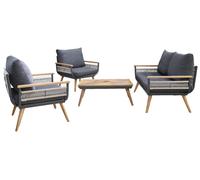 Norfolk Leisure Kimoro 4 Seater Metal Garden Sofa Set - Grey