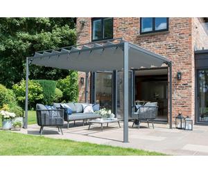 Norfolk Leisure Lifestyle 3x3.6m Pandora Leaf Gazebo in Grey Norfolk Leisure Lifestyle Grey