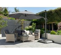 Norfolk Leisure One Box Parasol 3m Round LED Cantilever with Water Filled Base