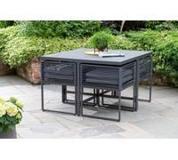 Norfolk Leisure Sheringham 4 Seater Cube Outdoor Dining Set - Anthracite Grey