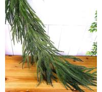 Norfolk Pine Branches, Faux Cedar Christmas Garland - Real Touch, Indoor Decorations (Green, 1.5m)