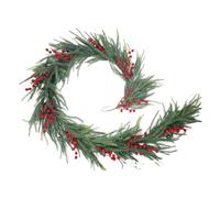 Norfolk Pine Garland | 4.9/5.9/8.8 Ft Artificial Cedar Garland with Red Berries | Real Touch Christmas Norfolk Pine Garland Ornament | Bendable Fir Garlands for Home Decoration Christmas
