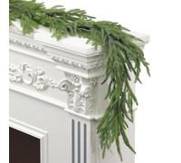 Norfolk Pine Garland, Artificial Real Touch Winter Pine Garland Decoration, 150/180/270 cm Norfolk Garlands for Fireplaces, Stairs, Windows, Tables, Indoor & Outdoor Xmas Holiday Decor (150cm)