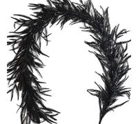 Norfolk Pine Garlands, Real Touch Black Pine Halloween Garland, Christmas Garlands with Artificial Pines Needles for Mantel, Staircase & Holiday Displays, All-Season Durable Autumn/Winter Decor (0.9m)