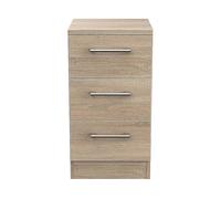 Devon Ready Assembled 3 Drawer Bedside Cabinet - Bardolino Oak