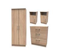 Welcome Furniture Ready Assembled Tedesca Tall 2-Door Wardrobe -Pink, Pink