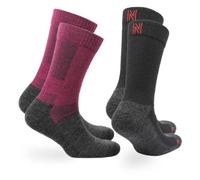 NORFOLK SOCKS Cushioned Merino Wool Socks for Long Distance Walking, Hiking, Cycling, Crew Length, Men & Women, 2 Pair Pack