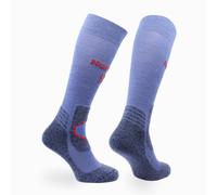 Norfolk Socks Long Merino Wool Mid Weight Cushioned Hiking Socks - Orlando in Blue | Size: 6-8 Norfolk Socks Blue 6-8