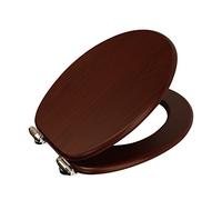 Norfolk Soft Close Wood Toilet Seat, Adjustable Chrome Hinges, Easy Installation, Moisture Resistant