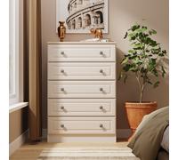Welcome Furniture Ready Assembled Norfolk 5 Drawer Chest In Kashmir Ash & Bardolino Oak, Cream