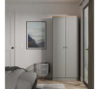 Norfolk Tall Wardrobe Grey & Light Oak 1 Shelf 74cm