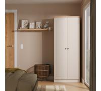 Norfolk Tall Wardrobe Off-white & Light Oak 1 Shelf 74cm