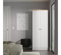 Norfolk Tall Wardrobe White & Light Oak 1 Shelf 74cm