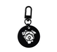 Norfolk Terrier Dog Breed, Keychain, Keyring, With Karabiner, ID Tag, Circle, Pin
