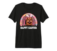 Norfolk Terrier Dog Easter Bunny Eggs Hunting Boho Rainbow Premium T-Shirt