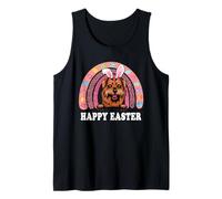 Norfolk Terrier Dog Easter Bunny Eggs Hunting Boho Rainbow Tank Top