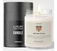 Norfolk Terrier Gifts - Luxury Soy Wax Candle - Vanilla, Jasmine, Sugared Almond - Makester