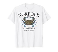 Norfolk Virginia Crab Fishing Since 1682 Black Letters Value Graphic T-Shirt