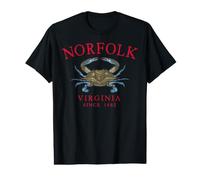 Norfolk Virginia Crab Fishing Since 1682 Retro Red Art Value Graphic T-Shirt