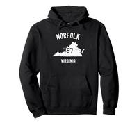 Norfolk Virginia VA 757 Vintage Sporty Style Pullover Hoodie