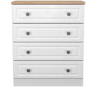 Norfolk White and Oak Effect 4 Drawer Chest