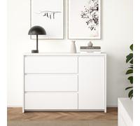 norfolk wooden sideboard with 1 door 3 drawers in white