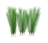 Norgail Aquarium Plastic Silk Plant Decorations Fish Tank Artificial Green Water Plants Made of Silk Fabrics, Safe for All Fish & Pets Large 3Pcs