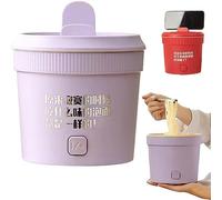 NORHI Portable Electric Pot, 500W Instant Hot Pot, Portable Mini Electric Pot, Electric Hot Pot Cooker, Mini Hot Pot For Steaming Frying Porridge Noodles Soup (Color : Purple)