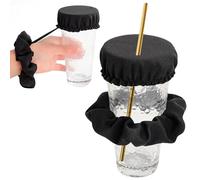 Norhogo 1 Piece Scrunchie Drink Cover Club Hair Band Hair Rings Cup Cover Set with Drink Hole Hair Scrunchie Drink Protection Hair Scrunchie Drink Cover for Party Disco Club
