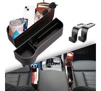 Norhogo 2 Pack Car Seat Gap Organizer, PU Leather car tidy organiser front seat, car seat gap filler organiser, car gap storage, car seat pocket organiser for Wallet, Cellphones, Keys, Cards-Black