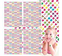 Norhogo 2000+ Stick on Earrings, 3D Gem Stickers Glitter Sparkle Crystal Sticker, Sticky on Earring for Kids, Self-Adhesive Glitter Craft Crystal Stickers, Stick on Earrings for Girls, 4 Sheet