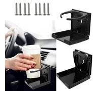 Norhogo 2PCS Car Folding Cup Drink Holder with Screws, Universal Adjustable Folding cup holder for cars, fit Most Size Mugs Bottle Can Cupholder for Cars, Trucks, RVs, Vans, Boat Marine Caravan -Black