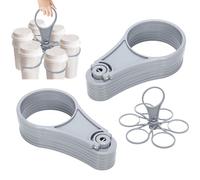 Norhogo 2pcs Foldable Coffee Carrier Drink Holder, 6 Cups Portable Coffee Drinks Carrier, Cup Holder with Handle, Reusable Drink Carrier, Drinks Carrier for Serving Coffee, Beer and Beverages