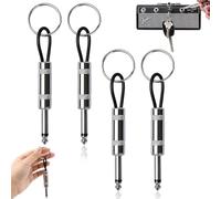 Norhogo 4 Pack Guitar Plug Keychain for Marshall JCM800 Guitar Amp Key Hooks, Key Holder with 6.35mm Plug, Marshall Key Holder, Stylish and Unique Key Holders for The Home for Hanging and Decoration