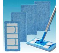 Norhogo 4 Pack Washable/Reusable Microfiber Mop Pads, for Wet & Dry Floor, Replacement Mop Cloth Adapts to Swiffer Sweeper flat mop head accessories