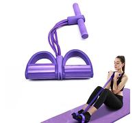 Norhogo 4 Tubes Elastic Sit Up Pull Rope with Foot Pedal, Multifunction Resistance Training Exerciser Tension Rope Sit Up Exercise Equipment for Home Use for Home Gym Yoga, Fitness