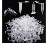 Norhogo 500 Pcs 1.5 ML Centrifuge Tube, Plastic Conical Vials with Attached Snap Cap Graduated Microcentrifuge Tubes Plastic Centrifuge Tubes Centrifuge Vial, Laboratory Centrifuge Tubes