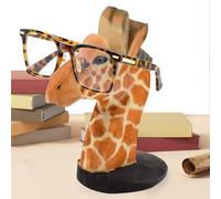 Norhogo Animal Spectacle Display Stand Giraffe, Hand Carved Wood Eyeglasses Spectacle Sunglasses Holder Stand, Animal Shaped Home Office Desk Decor Pet Eyeglass Holder, Home Office Desk Décor Gift