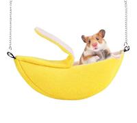 Norhogo Banana Type Hamster Hammock Warm House Cage Hammock for Small Animals Warm Plush Cuddly Cave Hanging Bed Cage Sleep Nest for Rat Ferret Chinchillas Gerbils, Yellow
