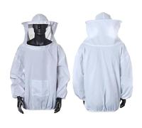 Norhogo Beekeeping Jacket with Hat, Professional Beekeeping Jacket with Beekeeper Hat, Beekeeping Clothing, White Beekeeper Suit for Men Women (Thin style)