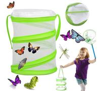 Norhogo Collapsible Bug Catcher Net, butterfly net, butterfly enclosure, butterfly nets for kids, Butterfly Habitat Cage for Kids Insects Catching, Small Portable Butterfly Bug Catcher Mesh Net, Green