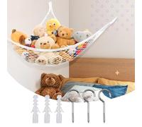 Norhogo Kids Toys Storage Mesh - Soft Teddy Organizer, toy hammock, Stuffed Animal Hammock Toy Hammock Storage Net for Organizing Toys,Temporarily Storing Towels and Shower Caps(White)