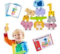 Norhogo Kids Toys Wooden Animal Stacking Building Blocks, Building Blocks Montessori Toys,Sensory Baby Toys, Birthday Gifts for 1-5 Year Old Girls Boys Kids Toys Age 2 3 6