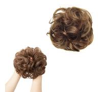 Norhogo Messy Hair Buns Extensions Curly Wavy Hair, Extension Curly Wavy Messy Synthetic Bun Hairpiece for Women Thick Hair Pieces Wavy Curly Ponytail (Medium Auburn)