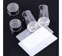 Norhogo Nail Art Stamper with Scraper, Silicone Nail Stamp, for Stamping & French Nails, Fingernails Stamping for Varnish, UV Gel or Acrylic, DIY Manicure Tools, Nail Transfer Stamp (2 Pieces)
