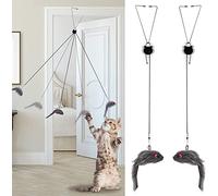 Norhogo Pack of 2 interactive cat toys, self-activation, pet cats, mice and dragonflies toy, cat dancer teaser and trainer for cat run and against boredom interactive