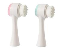 Norhogo Pack of 2 Manual Facial Cleansing Brush, 2-in-1 Facial Cleansing Brush, Double Face Brush, Facial Cleansing Brush, Exfoliating Fat Removal Massage