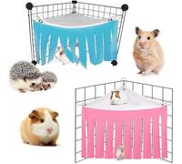 Norhogo Pack of 2 Nest Bed Tent, Guinea Pig Hideout Hammock Nest Bed Tent Small Animal Hamster Lead Animal Accessories Toy for Guinea Pigs, Chinchilla, Rabbit, Rat, Hedgehog (Pink/Blue)